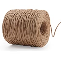 Herefun Alambre de Papel Natural- 200M Alambre de Papel- Alambre de Hierro de Papel Natural- Cordón de Papel de Alambre…